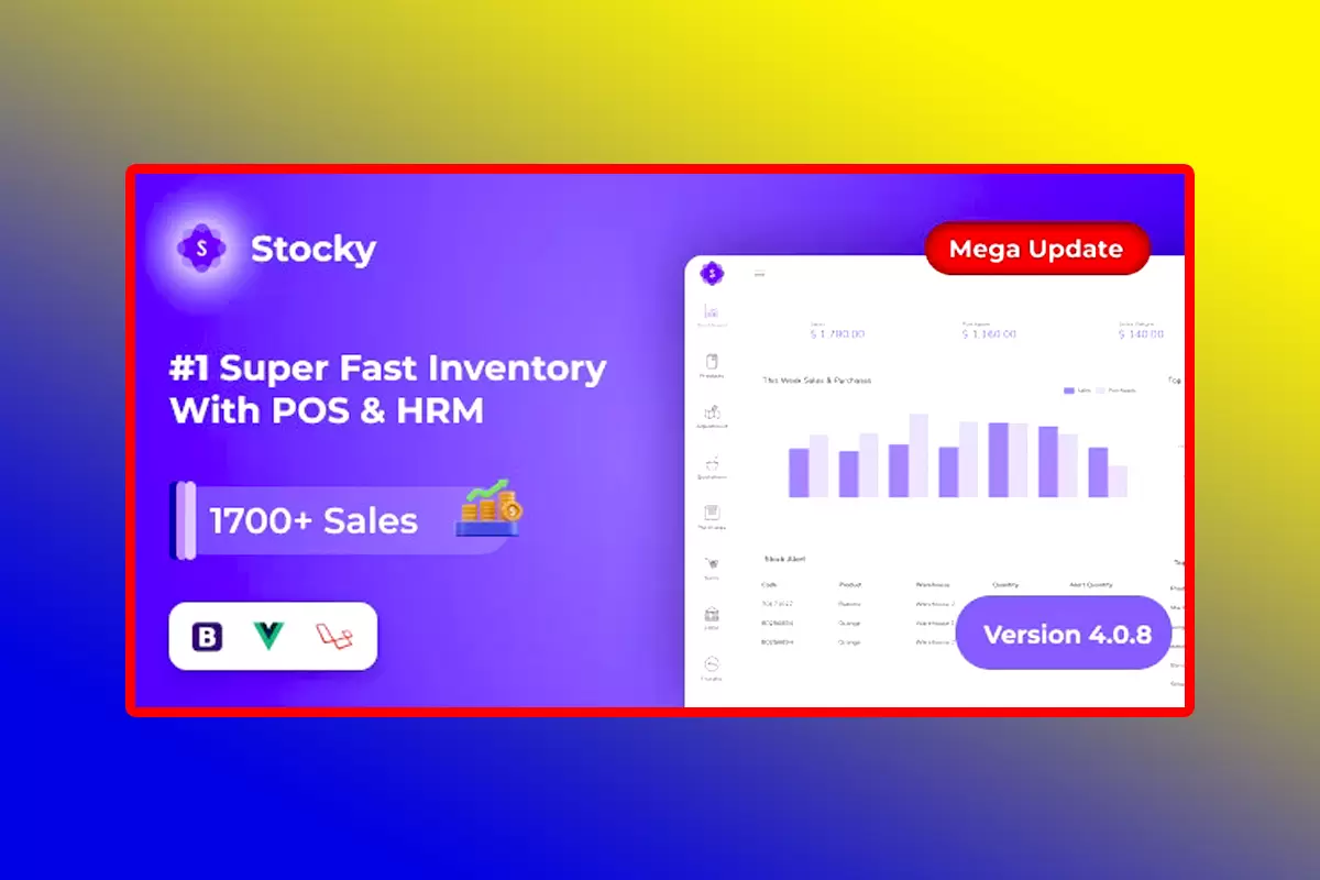 Stocky PHP Script Version 4.0.8 POS With Inventory Management & HRM