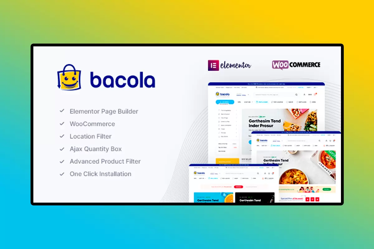 Bacola WordPress Theme Version 1.4.7 Free Download Grocery Store And Food eCommerce Theme