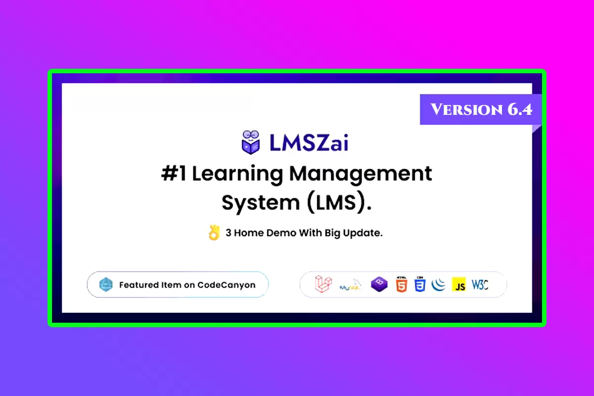 LMSZAI PHP Script Version 6.4 Learning Management System (Saas)