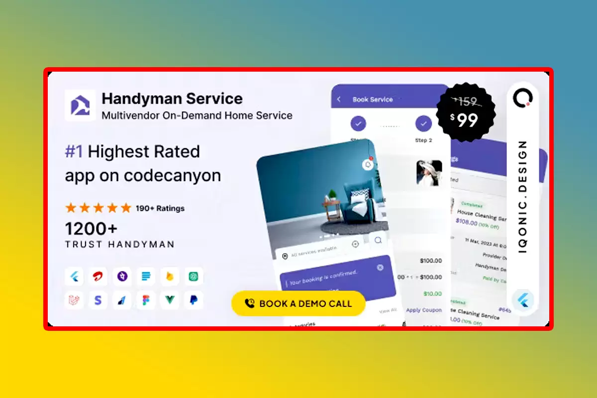 Handyman Service Mobile APP Source Code Version 11.7.2 On-Demand Home Service Flutter APP