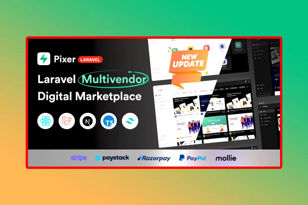 Pixer PHP Script Version 6.6.1 React Laravel Ecommerce Multivendor Digital Marketplace