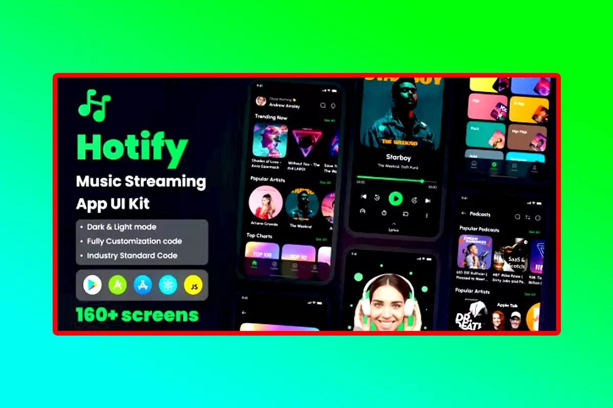 Hotify Mobile APP Source Code Version 1.0 Music Streaming App React Native CLI Ui Kit