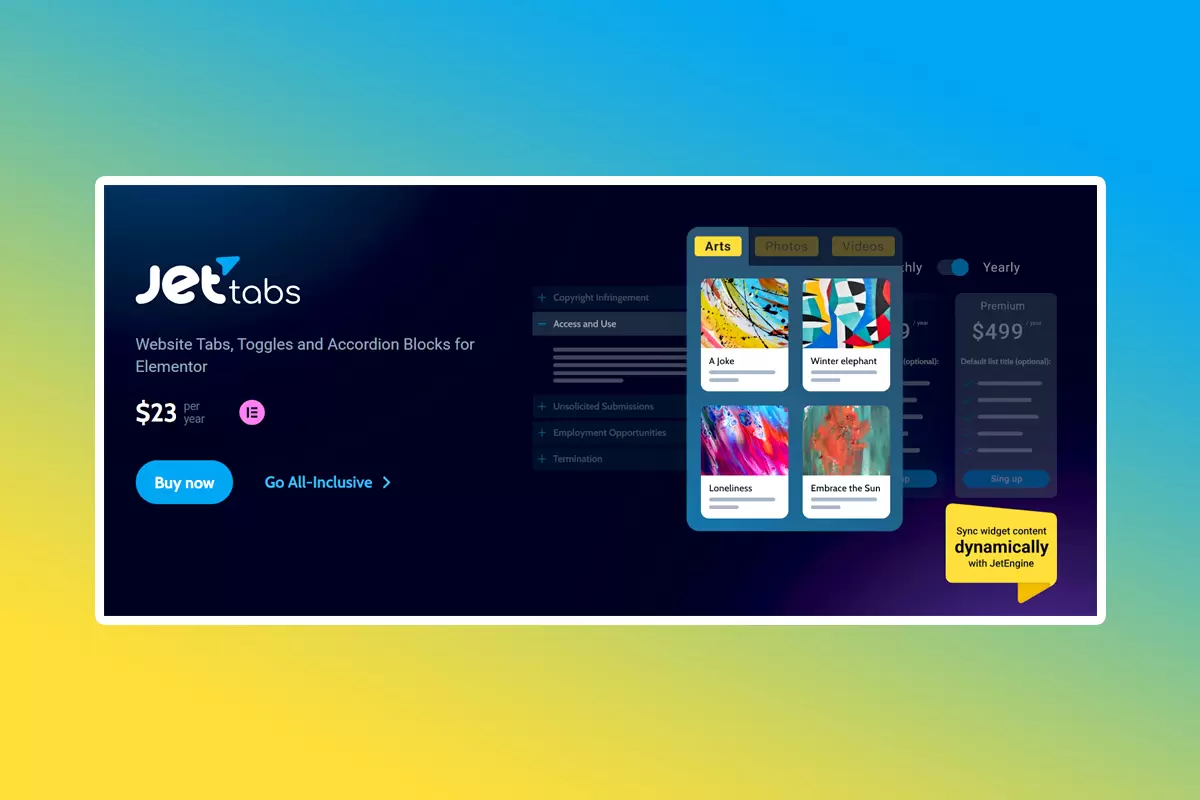 JetTabs WordPress Plugin Version 2.2.4 Website Tabs, Toggles, And Accordion Blocks For Elementor