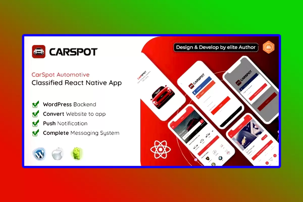 CarSpot Mobile App Source Code Version 1.9.4 Dealership Classified React Native App