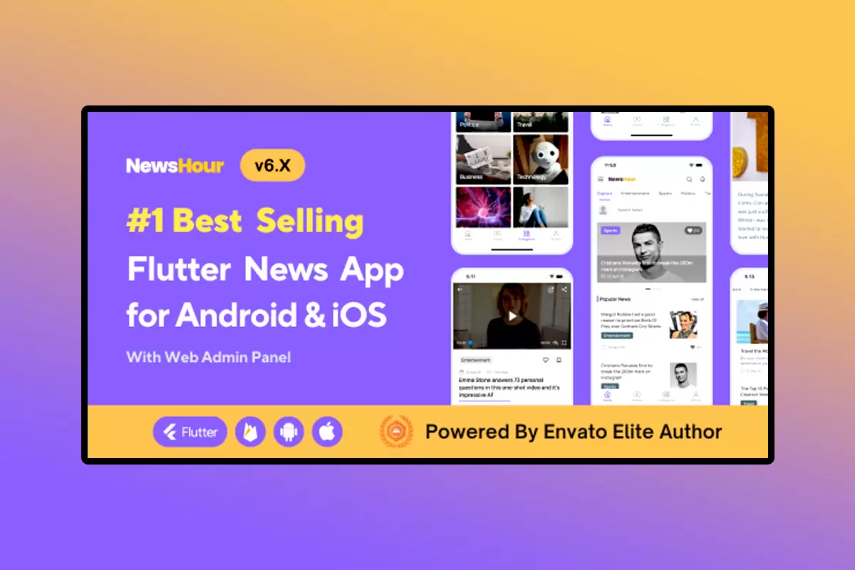 News Hour Mobile APP Source Code Version 6.0.1 Flutter News App For Android & iOS With Admin Panel