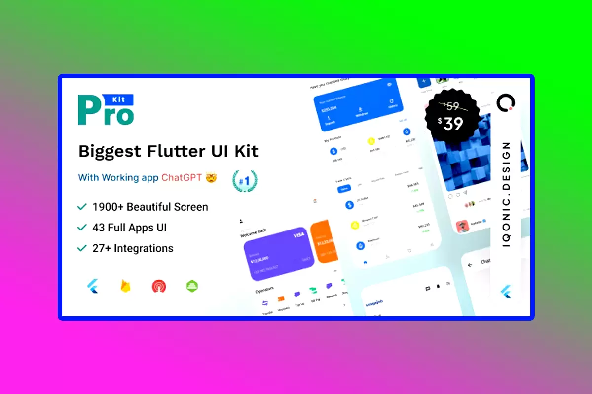 ProKit Flutter Android Mobile APP Version 6.7.0 Flutter UI Kit With Chat GPT APP