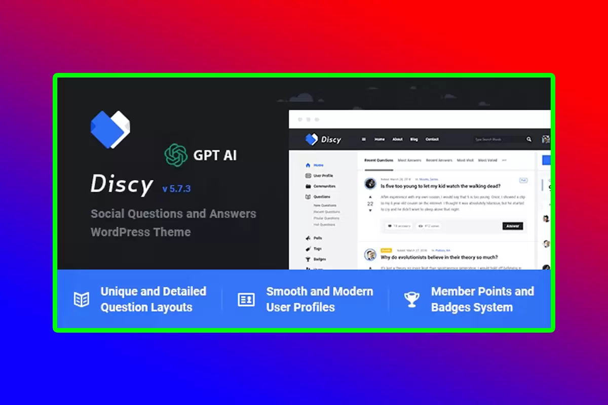 Discy WordPress Theme Version 5.7.4 Social Questions And Answers WordPress Theme