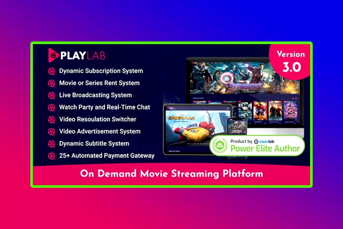 PlayLab PHP Script Version 3.0 On Demand Movie Streaming Platform