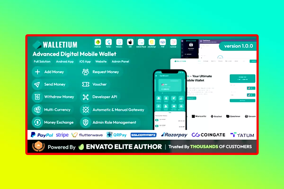 Walletium PHP Script Version 1.0.0 Digital Wallet And Payment Gateway Full Solution
