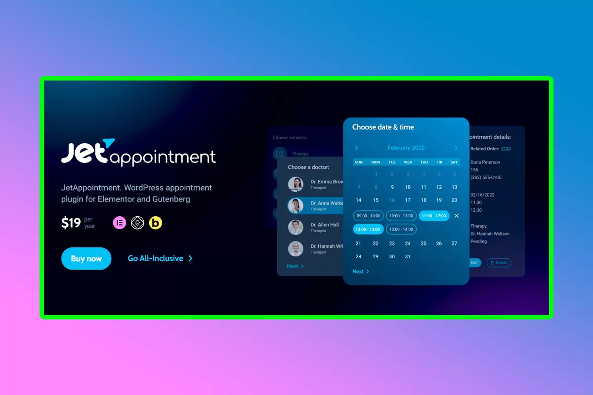 JetAppointment WordPress Plugin Version 2.1.2 WordPress Appointment Plugin For Elementor