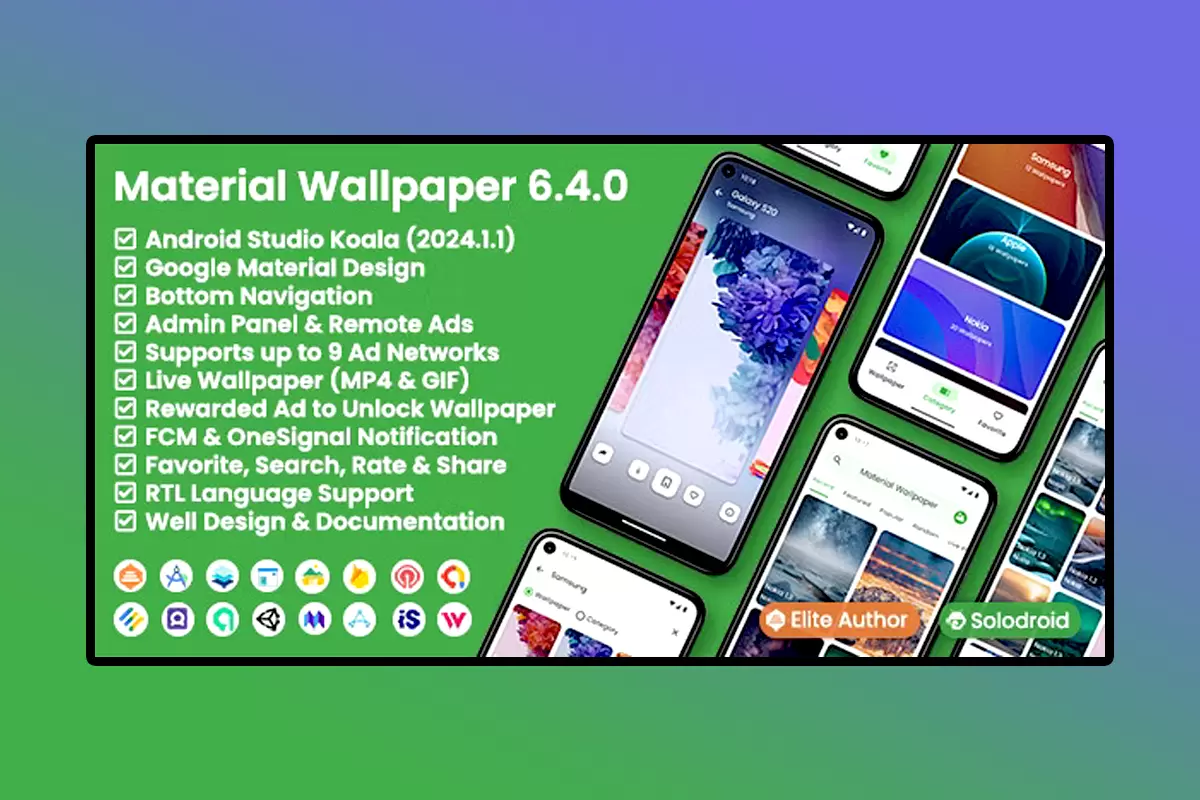 Material Wallpaper Mobile APP Source Code Version 6.4.0