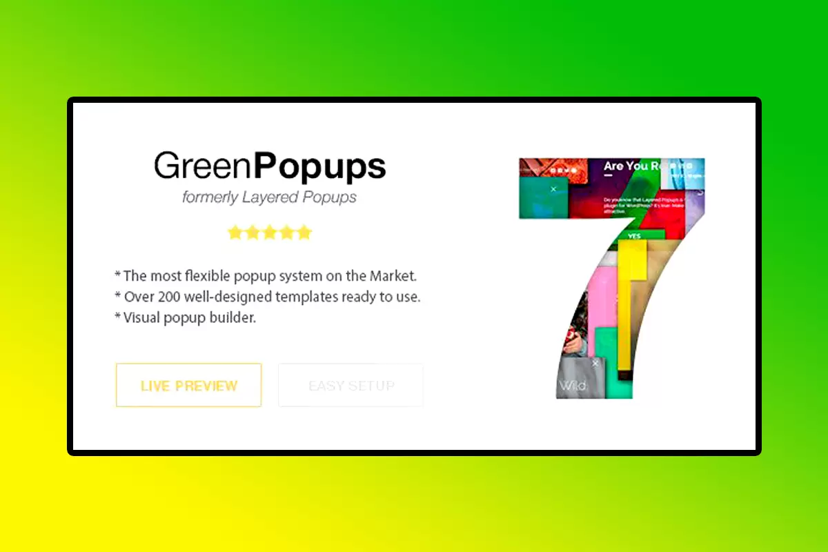 Popup WordPress Plugin Version 7.50 Green Popups (Formerly Layered Popups)