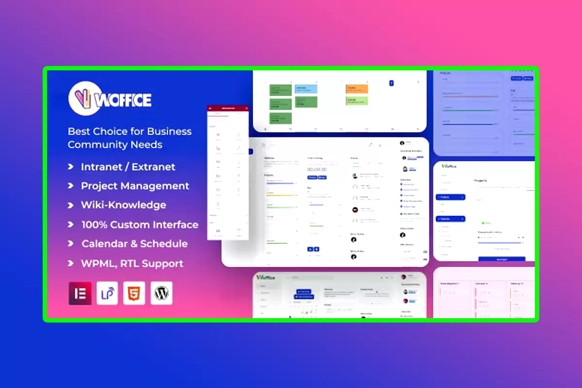 Woffice WordPress Theme Version 5.4.13 Intranet, Extranet & Project Management Theme