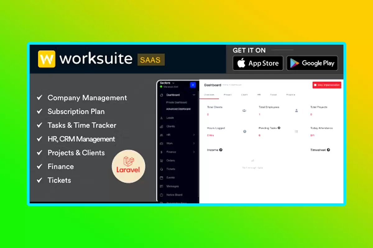 Worksuite Saas PHP Script Version 5.4.4 Project Management System