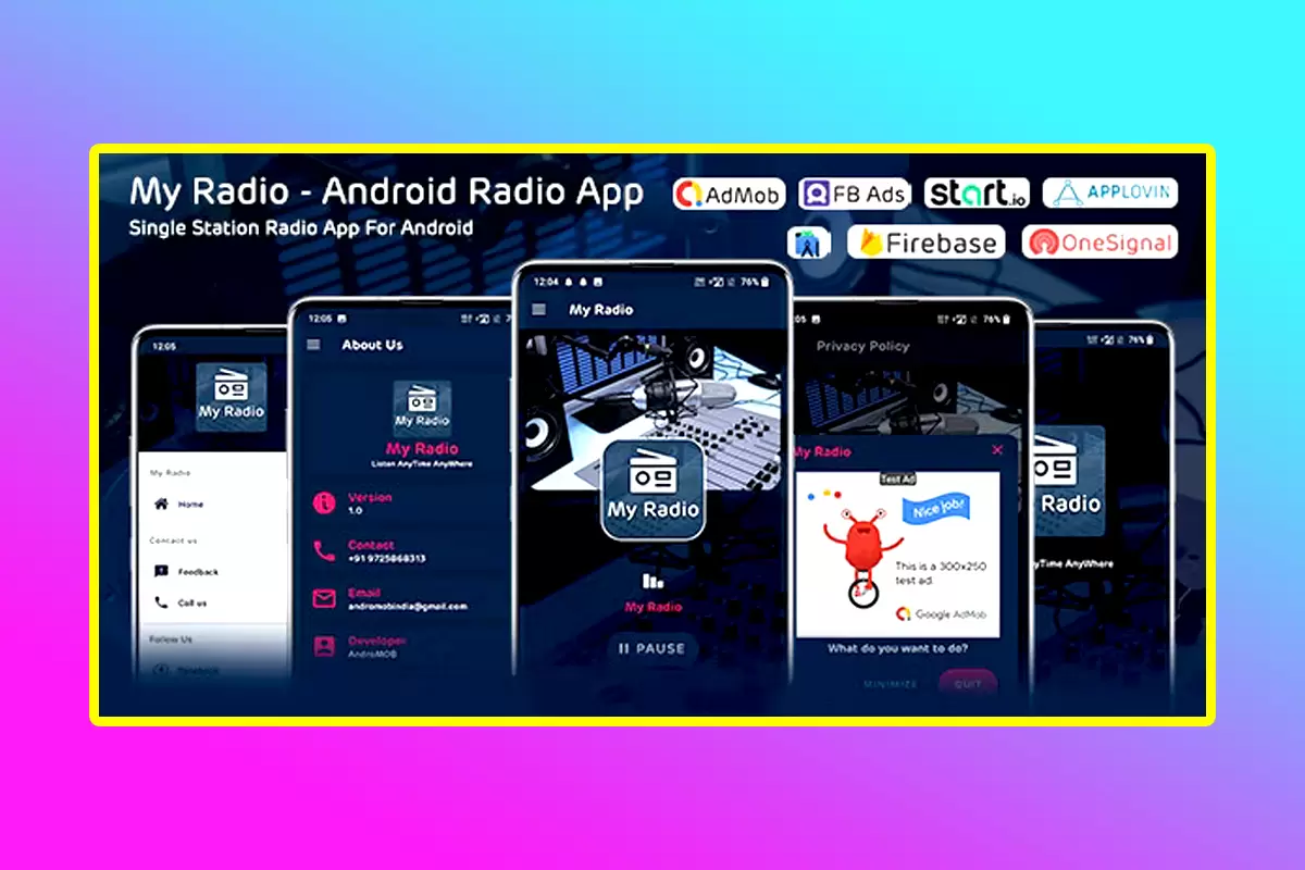 My Radio Android Mobile APP Source Code Android Radio App (Single Station)