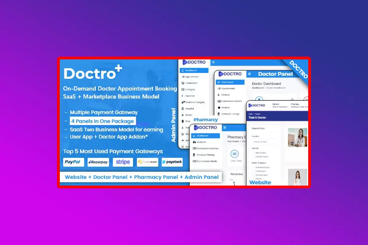 Doctro Version 8.1.0 PHP Script On-Demand Doctor Appointment Booking